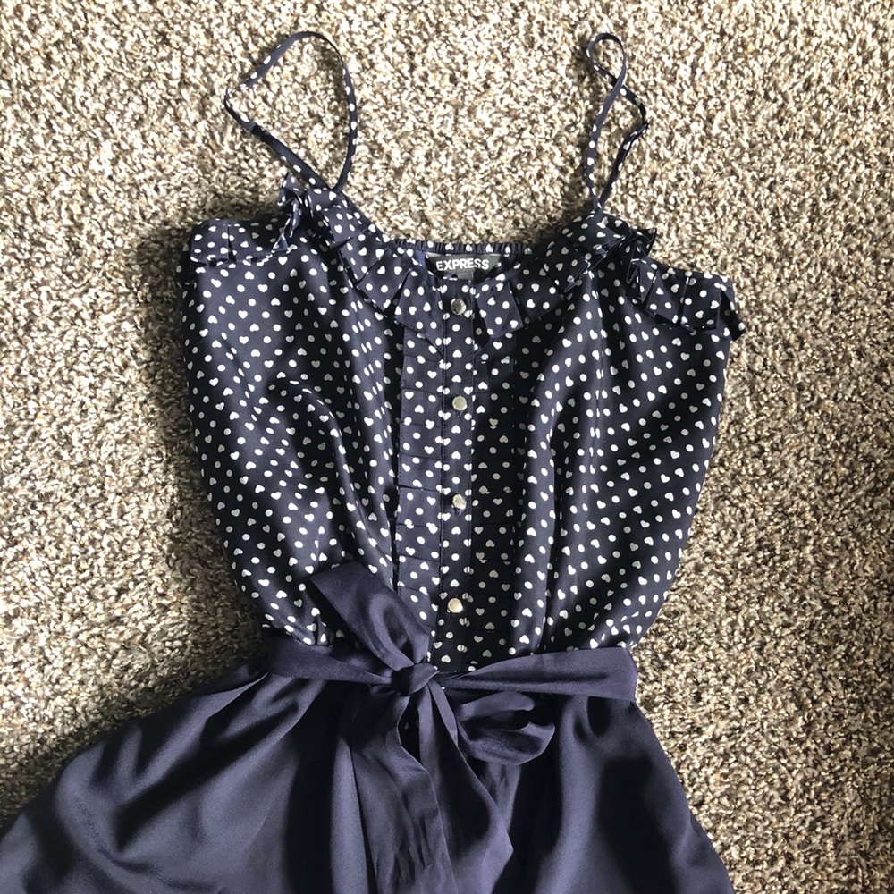 Blue and white heart romper